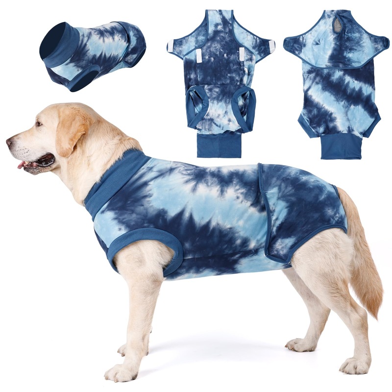Dog Recovery Suit After Surgery Dog Onesies Cone Surgical Recovery, Dog Pajamas Breathable Soft Stretch Prevent Licking for Abdominal Wound Badage (XL) XL