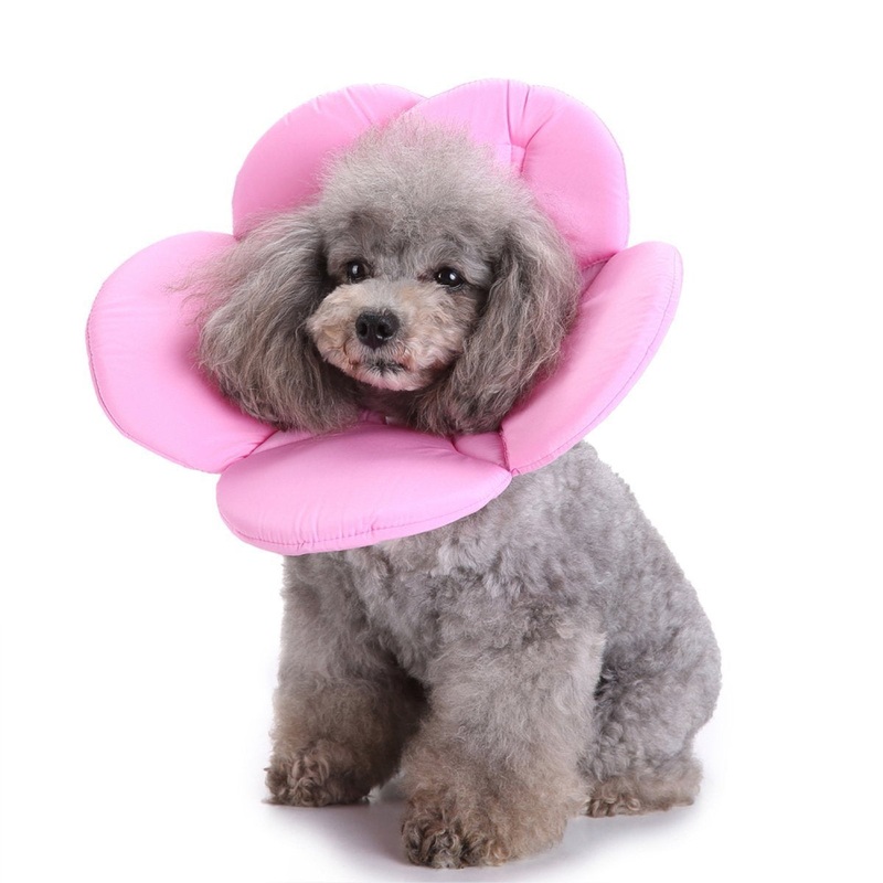 Dogs Cats Medical Grooming Pet E-Collar Recovery Remedy Protective Dog Lick Caught Soft Sponge Adjustable Postoperative Kit for Small and Medium Dog S (neck’s girth 8.6″ to 9.4″) Pink
