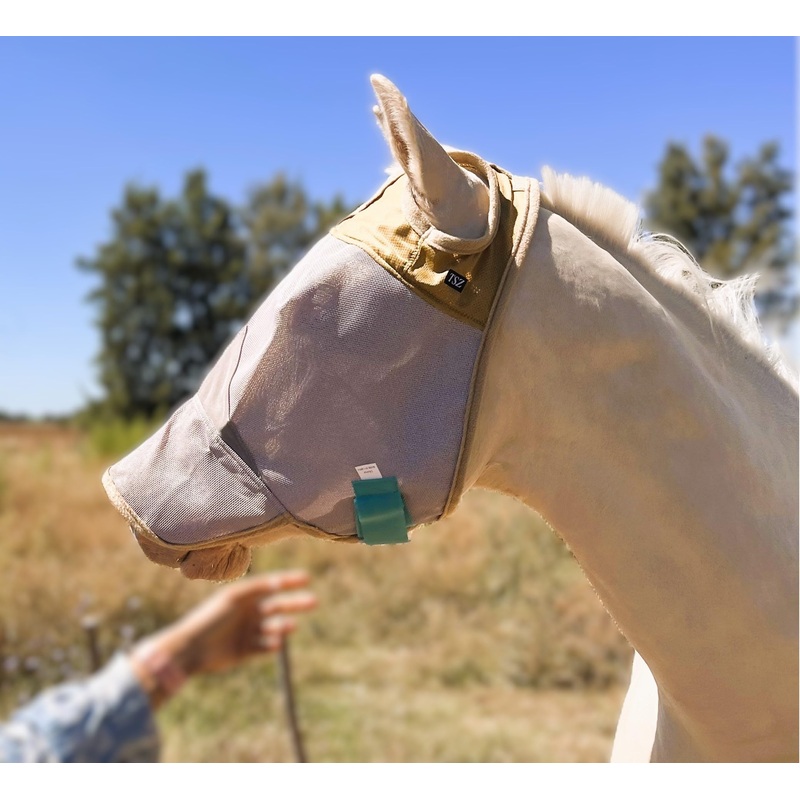 Horse Fly Mask with Nose Cover 70% Uv Protection Horse Size