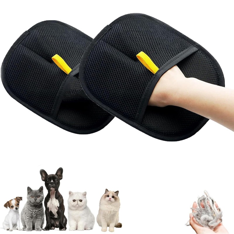 KKINYAS 2pcs Double-Sided Pet Grooming Gloves, Cat Grooming Gloves, Pet Grooming Gloves for Dogs Bathing, Versatile Grooming Gloves for Washing, Deshedding, Grooming