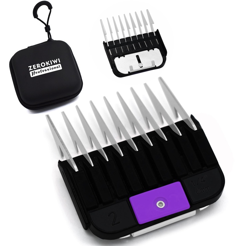 Professional A5 Style Animal Clipper Stainless Steel Color-Coded Snap-on Attachment Guard Guide Comb, 1/8″-1″ Compatible with Wahl KM Series Oster A5 Andis Detachable Blade Pet Groomers (#2 – 1/4″) #2 – 1/4″
