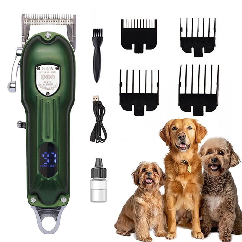 Professional Dog Hair Clipper All Metal Rechargeable Pet Trimmer Cat Shaver Cutting Machine Puppy Grooming Haircut Low Noice