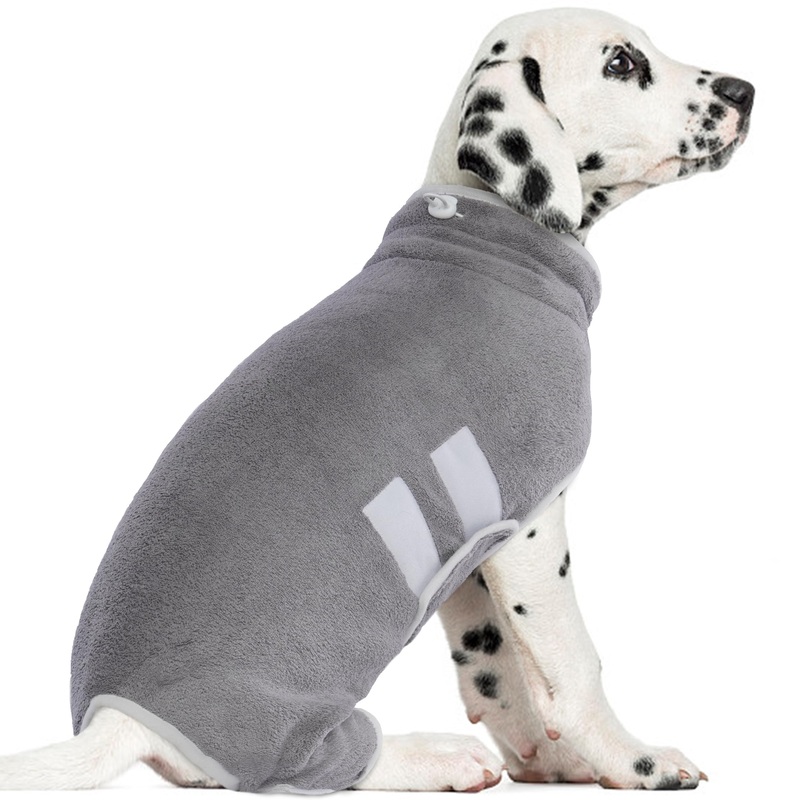 PUMYPOREITY Dog Towels for Drying Dogs Medium, Super Absorbent Dog Towel, Adjustable Dog Bath Towel, Microfiber Dog Drying Towel, Dog Drying Coat After Swimming, Pet Towels for Dogs, Grey, L Large
