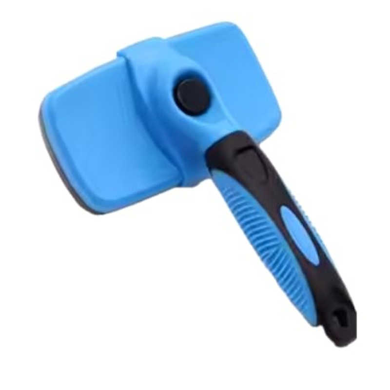 Self-Cleaning Dog & Cat Slicker Brush for Pets with Long Or Short Hair, Dog Brush for Shedding Short Hair, Cat & Dog Grooming Brush, Cat Comb, Dog Comb, Deshedding Dog Brush – Blue