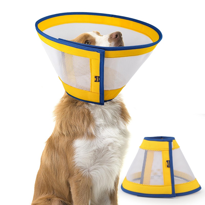Soft Dog Cone/for Dogs Cone After Surgery Large Medium Dogs Breed Breathable Adjustable Comefortable Dog Cone Surgical Recovery Prevents Licking Biting Scratching, Dog Protector,L
