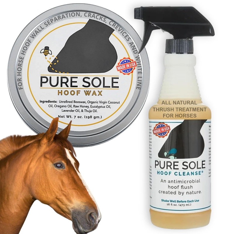 Thrush Treatment for Horses Hoof Wax (7 oz) Hoof Cleanse (16 oz Spray Bottle) Bundle