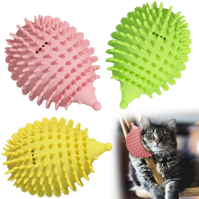 4.5in Cat Self Groomer Wall Mount, Corner Face Scratcher and Massage Comb for Cats and Dogs (3Pcs) 3Pcs