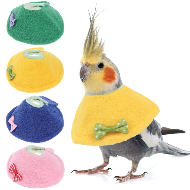 4 Pcs Bird Cone Collar Pet Anti-bite Elizabethan Collar Parrot Recovery Cone Protective Recovery Cones for Budgerigar Cockatiel Lovebirds Cockatoo Parrots (M) Medium