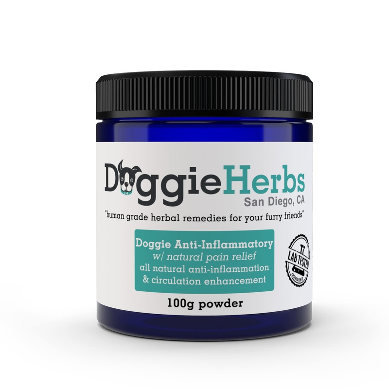 Anti-Inflammatory for Dogs w Turmeric (Curcumin) | Human Grade Dog Pain Relief, Arthritis Supplement  100g by Doggie Herbs