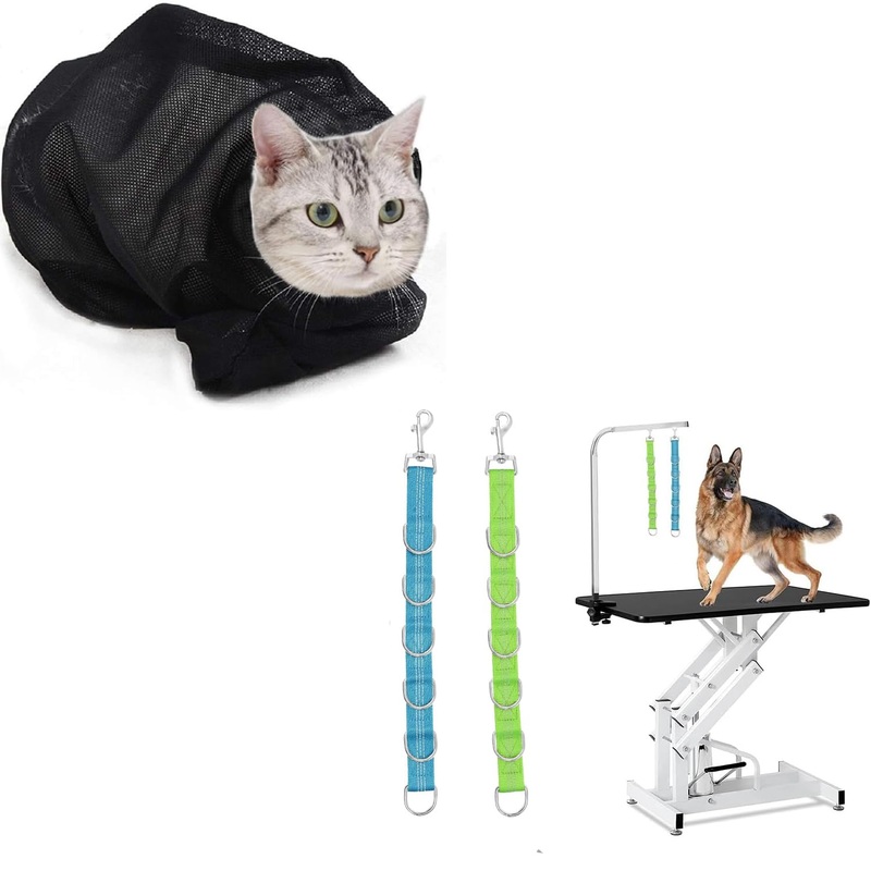 ASOCEA Cat Grooming Bag with Dog Grooming Extension Biting & Scratching Resisted for Bathing Injecting Examining Nail Trimming