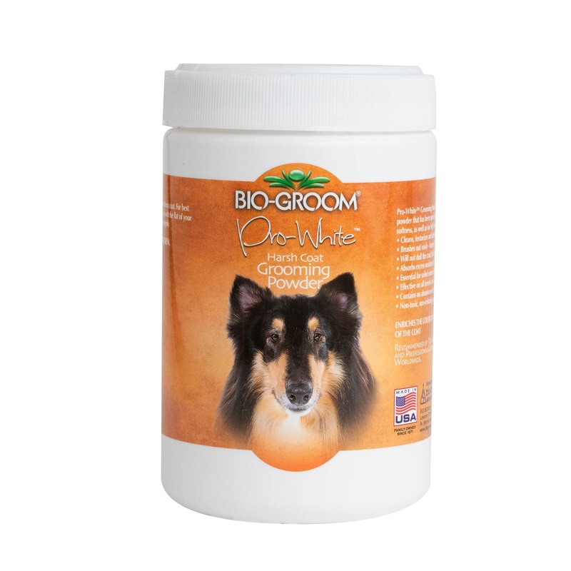 Bio-groom Pro-White Dog Grooming Powder  Harsh Coat Defense, Dog Bathing Supplies, Puppy Wash, Cat & Dog Grooming Supplies, Cruelty-Free, Made in USA, Dog Powder for Odor  8 oz 1-Pack