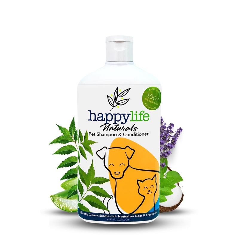 Dog Shampoo and Conditioner 2-in-1 Formula Natural Ingredients for Dogs & Cats – Cat Shampoo and Conditioner – Detangler Dog Shampoo Itchy Skin Relief – Hypoallergenic 500mL