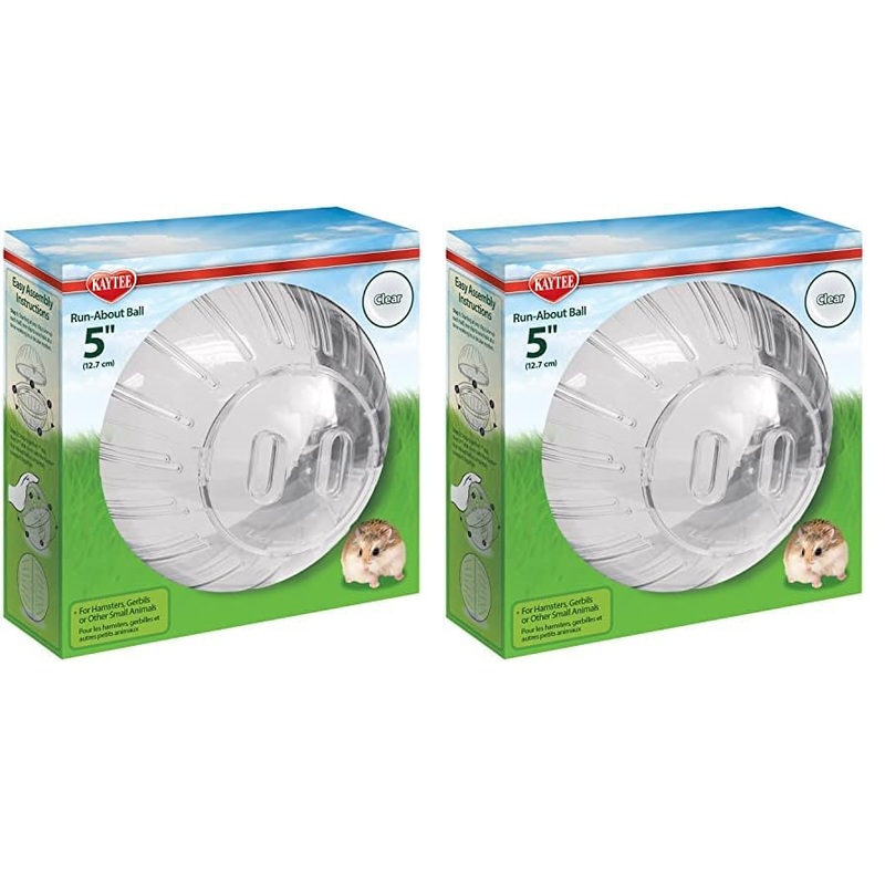 Kaytee 5″ Clear Run-About Exercise Ball for Pet Dwarf Hamsters & Mice (Pack of 2) 5″ (Pack of 2)