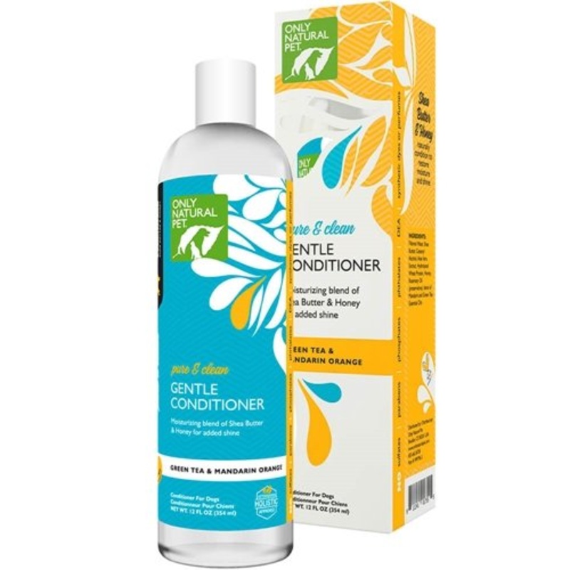 Only Natural Pet Pure and Clean Gentle Grooming Conditioner for Dogs with Shea Butter and Honey – Green Tea and Mandarin Orange Scent – 12 Fl Oz Gentle Conditioner