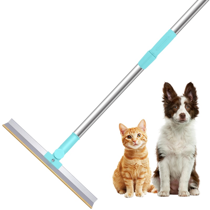 Reusable Carpet Rake for Pet Hair Removal,Long Handle Pet Hair Removal Tool,Carpet Rake Scraper, Adjustable Carpet Rake Pet Hair Remover for Couch, Rugs (Blue) Blue