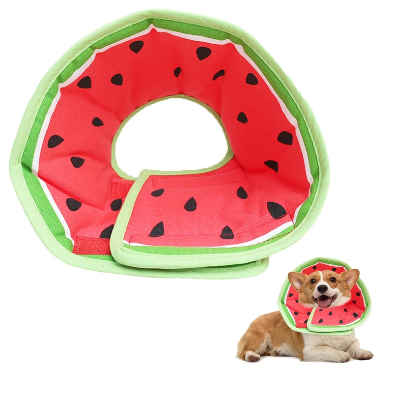 Soft Dog Cone Collar for Dogs After Surgery, Adjustable Dog Recovery Cone Collar for Medium Small Puppy Dogs and Cats to Stop Licking (Watermelon L) Watermelon L (11-13” Medium Dog)