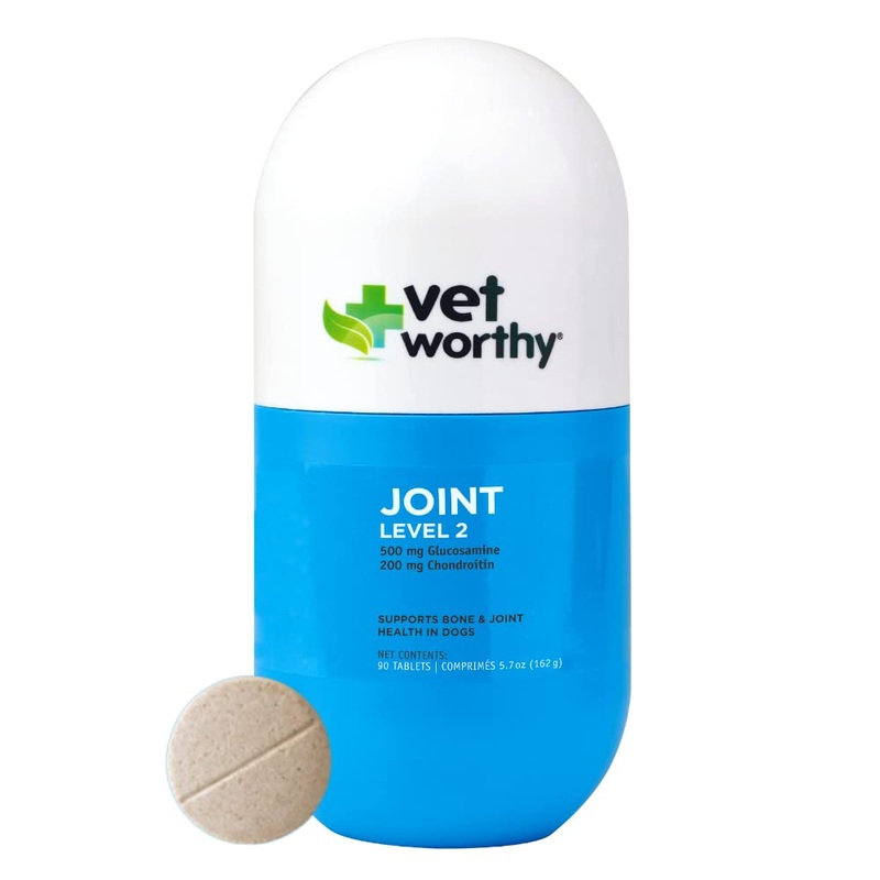 Vet Worthy Joint Support Level 2 Liver Flavored Chewable Tablet for Dogs (90 ct), Natural