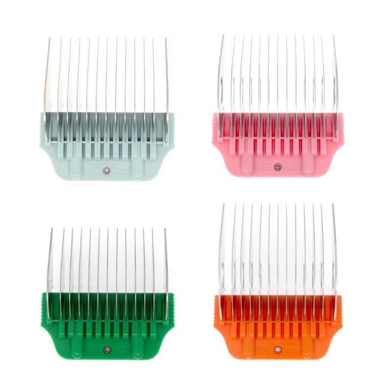 22mm 25mm 32mm 38mm Wide Clipper Guard Attachment Set for A5 Series Clippers| Stainless Steel Blade for Professional Dog Groomers| Snap-On/Off Design Wide Guard Combs for Dog Grooming 4Pcs Set(22mm, 25mm, 32mm, 38mm)