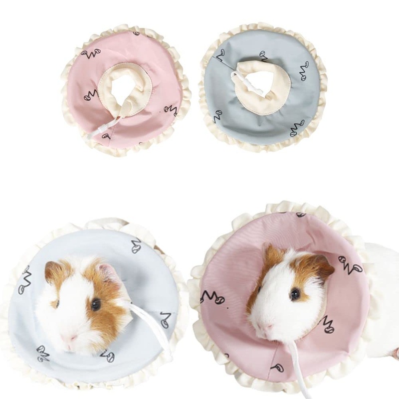 Adjustable Guinea Pig Cone Pet Recovery Collar,Soft Pet Recovery Collar for Rabbits/Chinchilla/Kittens After Surgery Wound Healing,Elizabeth Neck E-Collar for Small Animals (S) S