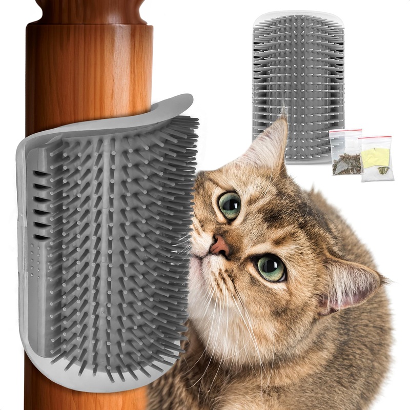Cat Corner Scratcher – Cat Self Groomer for Indoor Cats Corner Cat Scratcher Brush Cat Face Scratchers Cat Rubbing Corner Scratcher – Cat Wall Brush Cat Corner Brush Cat Scratchers for Indoor Cats
