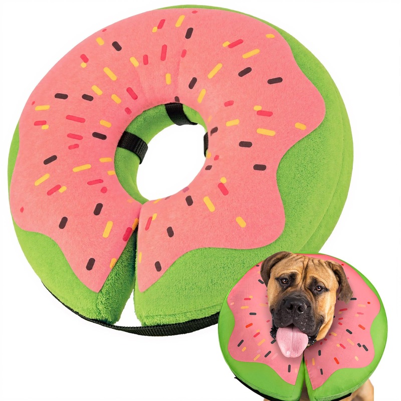 Gimars XL Inflatable Dog Cone Alternative After Surgery, Soft Dog Neck Donut Recovery Cone Collar, E Collar and Elizabethan Collar Alternative for Large X-Large Dogs Donut Red XL (Neck 18″-24″)