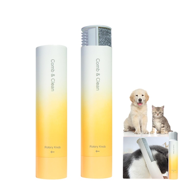 Pet Hair Remover,2 in 1 Dog Cat Massager and Lint Remover, Designed to Help Soothe Tension,Increase Circulation,Lint Brush for Carpets,Car Mat,Sofa,Clothes,Pants,Animal Hair Removal (Orange)