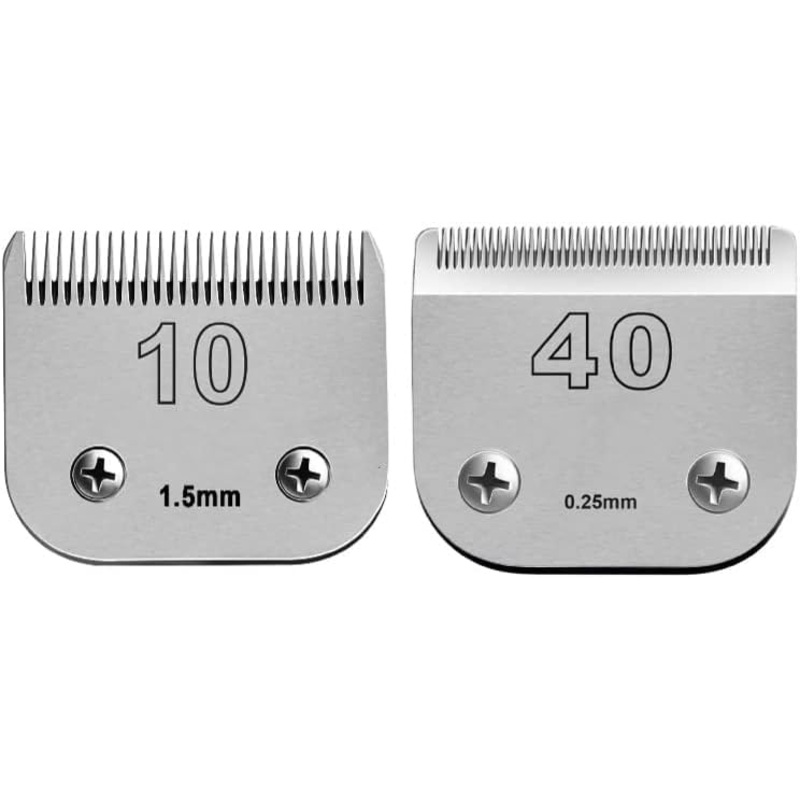 size 40/10 Detachable Pet Dog grooming Ceramic Blades Compatible with Oster A5,Wahl KM10 Series clipper,Cut Length 1/100 to 1/16 in,2 Count 10/40