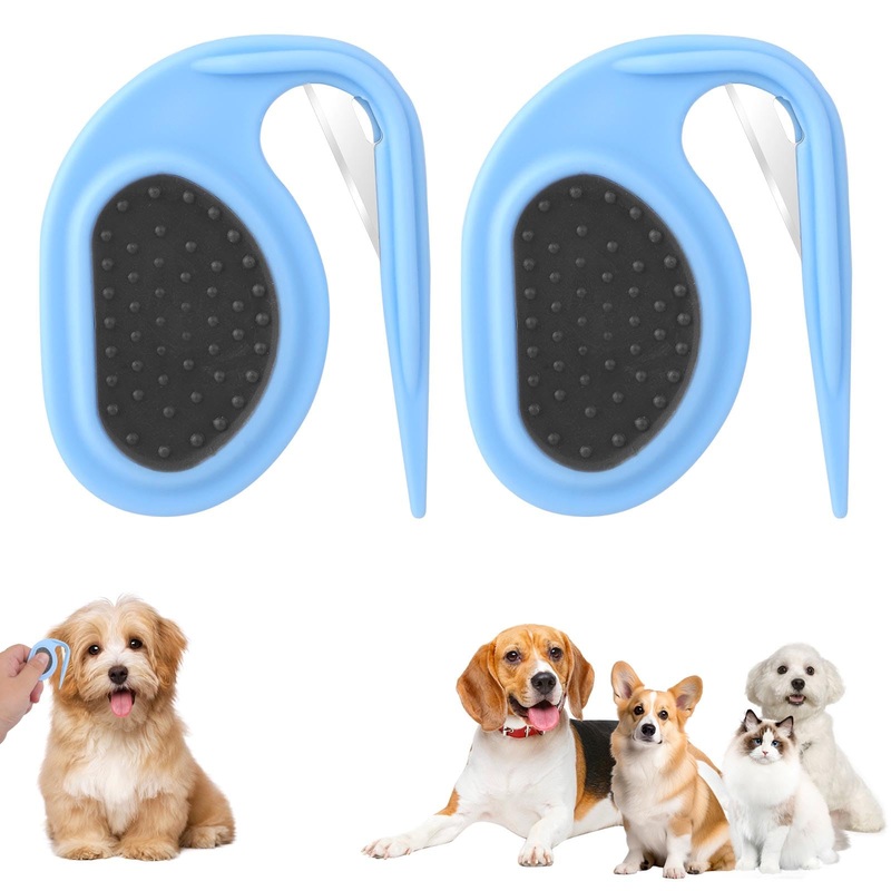 2pcs Knotting Comb for Cats, Cat Shedding Brush Pet Detangler Comb Pet Massaging Brush Comb Hair Removal Tool Grooming Comb Accessories for Pets Dogs Cats(Blue)