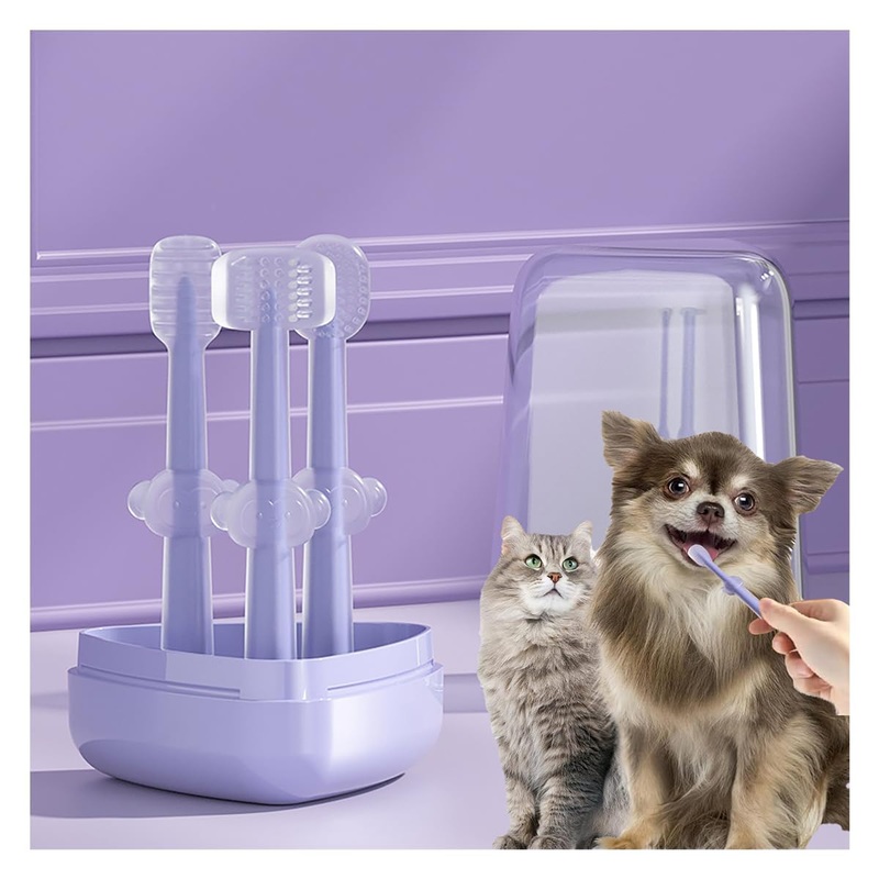 3PCS Cat Toothbrush Kit, Dog Toothbrush Kit, Pet Toothbrush Set for Cats and Dogs – Complete Oral Care with Soft Bristles – Ideal for Teeth Cleaning, Dental Hygiene, Plaque Removal