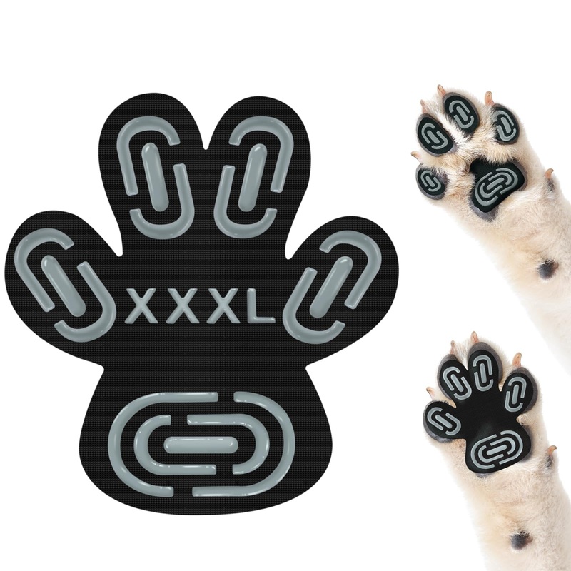 Anti-Slip Dog Paw Protector Pads for Senior Dogs, Dog Paw Adhesive Pads on Hardwood Floor,Senior Dog Essentials with Strong Traction,Dog Grippers,12 Sets 48 pc XXXL Black