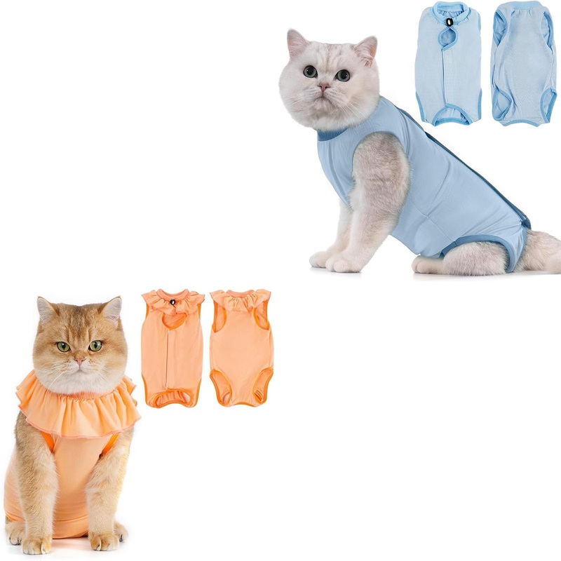Avont Cat Recovery Suits Bundle with Kitten Onesie with Ruffles