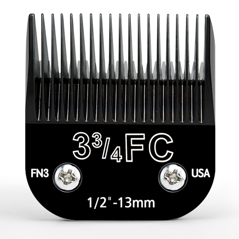 Detachable Steel Pet Dog Clipper Blades,Size-3 3/4FC,Compatible with Andis Cut Length 1/2″(13mm),Compatible with Oster A5, Wahl KM Series Clippers, Made of Ceramic and Stainless Steel Blade Black-3FC-1/2″(13mm)