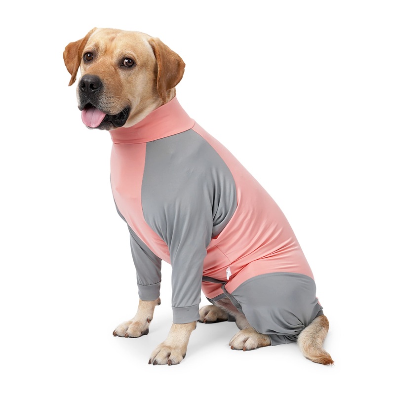 Dog Recovery Suit, Abdominal Wound After Surgery Wear, Prevent Licking Wounds, E-Collar & Cone Alternatives, Long Sleeve Postoperative Shirts Dog Pajamas Prevent Shedding(XL, Pink) XL