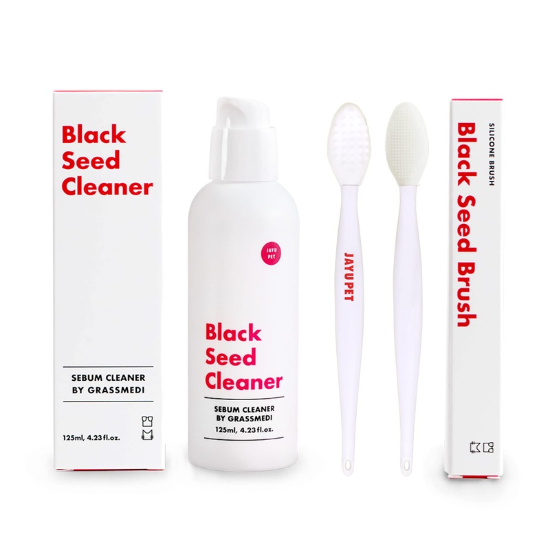JAYU PET Cat Acne Solution & Brush Bundle – Feline Chin Treatment with Silicone Brush