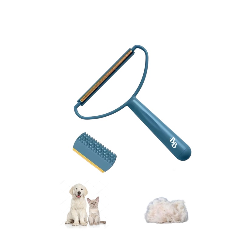 Pet Hair Removal Tool, 2-Sided with Shave and Smooth Surfaces, Large Size, Pet Cleaning Brush for Furniture (Rock Blue) Rock Blue