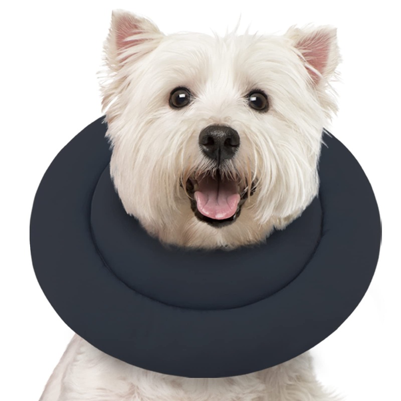 Soft Dog Cone Alternative After Surgery,Comfortable Dog Recovery Collars Cones for Small Dogs,Adjustable Dog Neck Cone Protective Elizabethan Collar for Dogs to Stop Licking,Grey S S(Neck Girth4.9″-7.4″) Grey