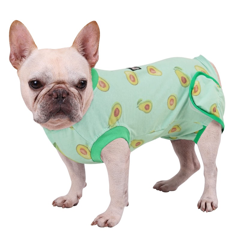 Vanansa Dog Recovery Suit,After Surgery Dog Recovery Onesie with Fruit Print Suitable for Spring,Comfortable E-Collar&Cone Alternative for Pets,Cute Dog Surgery Recovery Suit in LifeAvocado-XL XL Avocado