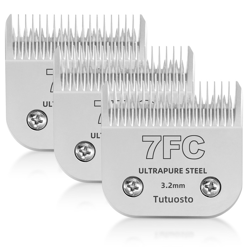 7FC Clipper Blades Pet Grooming Clipper Replacement Blades Detachable Blade Compatible with andis/wahl/Oster Dog Clippers, 3 Pack