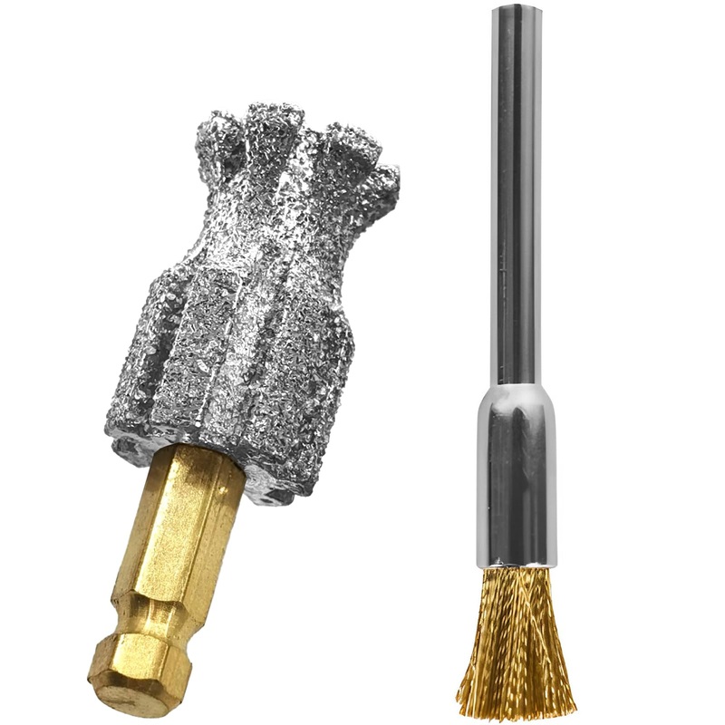 Anti-Clogging Dog Nail Grinder Head, Faster Cooling Pet Nail Grinding Bit with Steel Brush Compatible with Casfuy & Many Brands for Small Medium Large & Anxious Dogs – Don’t Cover It ComboA(80# Coarse)