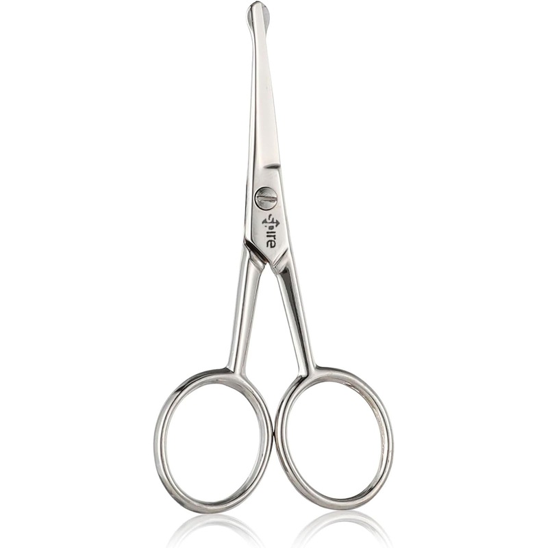 Baby Nail Scissors with Rounded Probe Tip Curved – Stainless Steel 4.5″ Good for Dogs and Cats whiskers