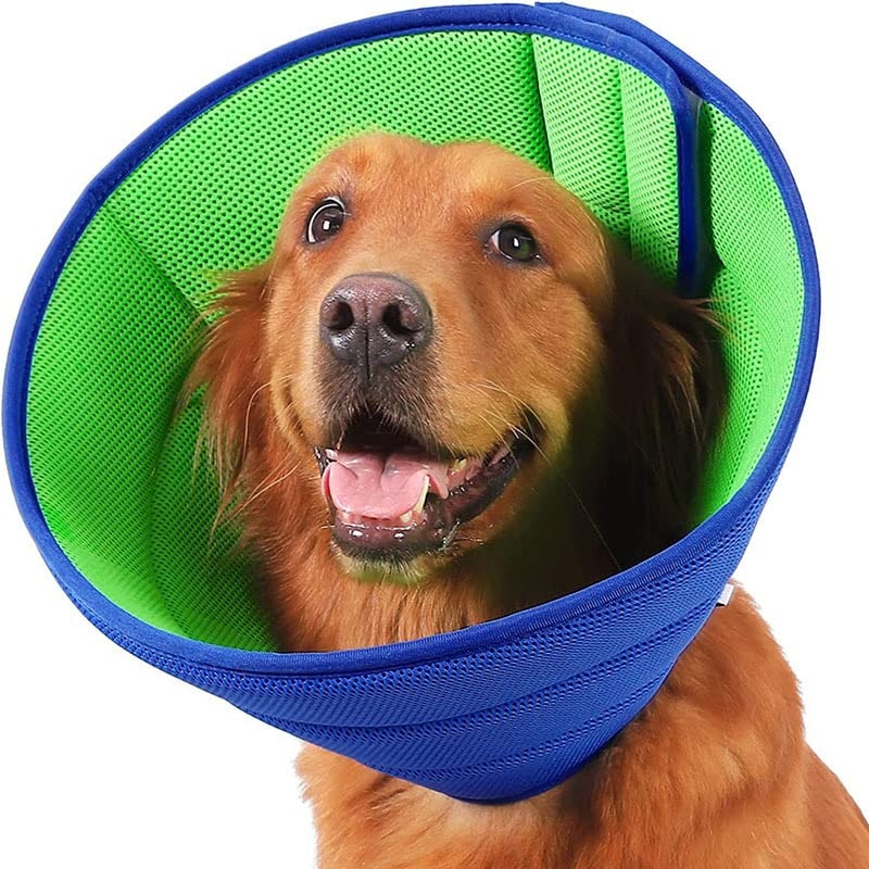 Dog Cone,Soft Dog Cone After Surgery,Adjustable Breathable Dog Cone Collar,Soft Dog Cones for Large Medium Small Dog,Protect Pets from Licking Wounds,Soft and Comfortable, Reduce Anxiety(M) M