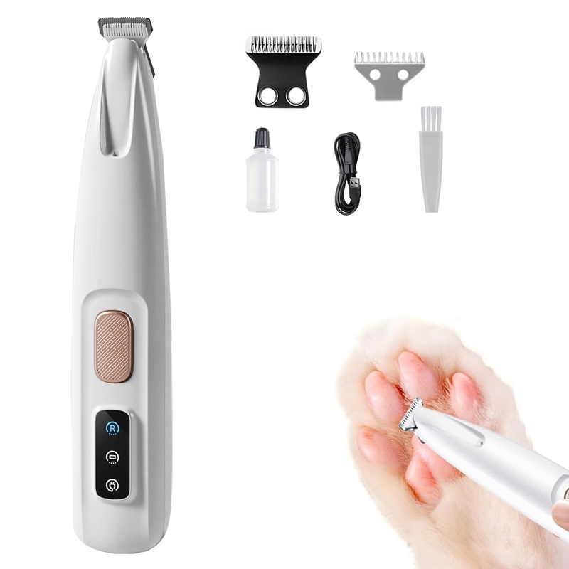 Paw Trimmer for Dogs Cats, Low Noise Paw Small Dog Clipper with 2 Blades for pets Paws Eyes Ears Faces and Rump