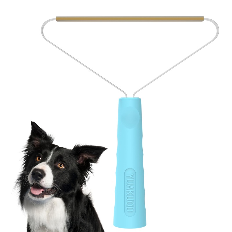Pet Hair Remover for Couch, Special Multi Fabric Edge and Carpet Scraper, Quick Dog Hair Remover, Cat Hair Remover for Couch, Pet Towers and Rugs Blue