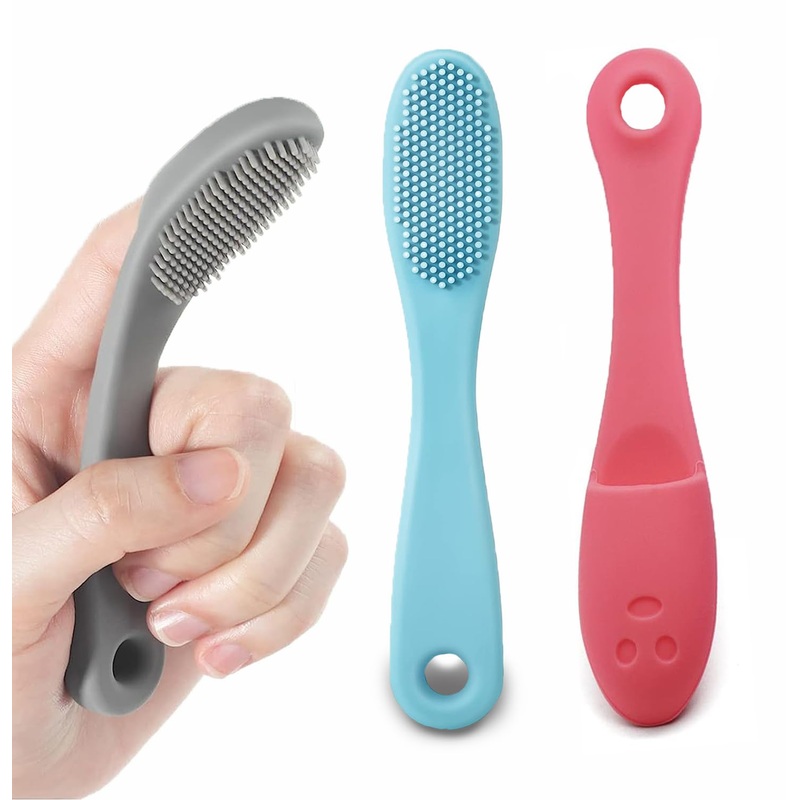 Pet Republique Finger Toothbrush with Handle for Dogs and Cats  Super Soft Silicone, Finger Insert Style (3-Count)