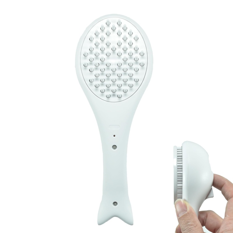Puppy Brush, Self-Cleaning Dog Brush for Small Dogs – Gentle Bristle Grooming Tool for Yorkies, Shih Tzus, Maltipoos & More with One-Button Retractable Pins (White)