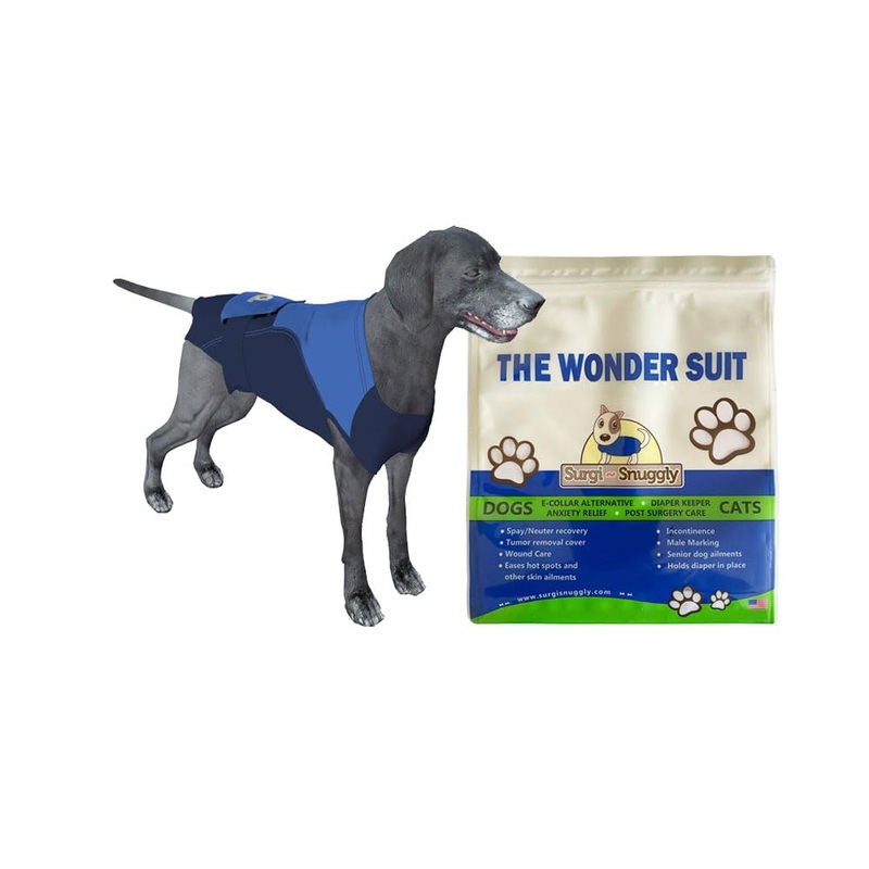SurgiSnuggly Veterinary Invented Dog Surgical Recovery Suit for Female or Male Dogs,Spay, Neuter Onesie, The Original Surgical Recovery Bodysuit for After Surgery Small, Medium, Large Dogs LL BB EC Large Long (Pack of 1) Double Blue