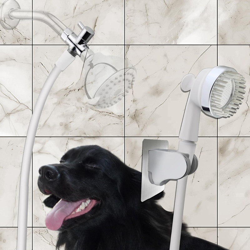 YOO.MEE Pet Shower Attachment for Bath Tub, Grooming Teeth Shower for Gog Washing and Pet Showering, Hair Rinse, Tub and floor Cleaning, W/Brass Diverter, W/ 59” Hose