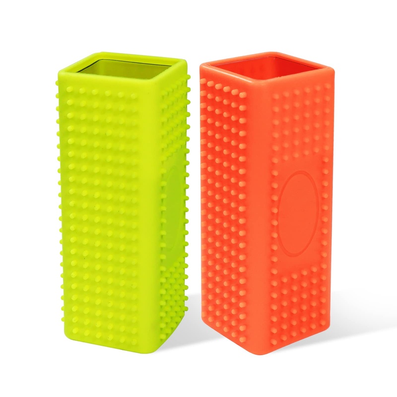 2 PCS Silicone Pet Hair Remover, Reusable Rubber Pet Hair Block Roller Cleaner for Carpet, Couch, Furniture, Car Seats (Orange, Yellow)