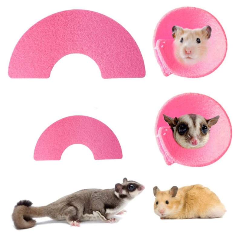 2 Pcs Sugar Gliders Recovery Cone Collar Hamster Mini Elizabeth Collar Protective Cones for Small Pet Adjustable Neck Cone for Sugar Glider Hamster Ferret Squrrel, pink