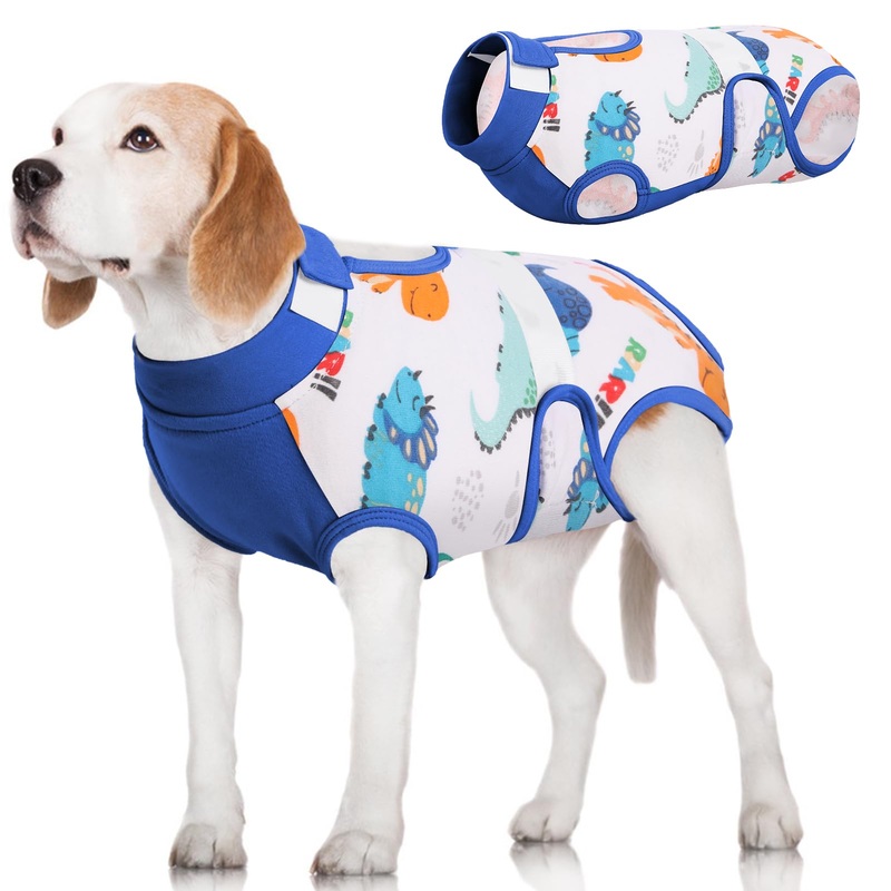 AOFITEE Dog Surgery Recovery Suit, Anti Licking Recovery Suit for Dogs Cats Breathable Dog Onesie for Surgery Female Male, Dog Cone Alternative After Surgery Surgical Suit for Abdominal Wounds X-Large Blue